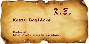 Kmety Boglárka névjegykártya